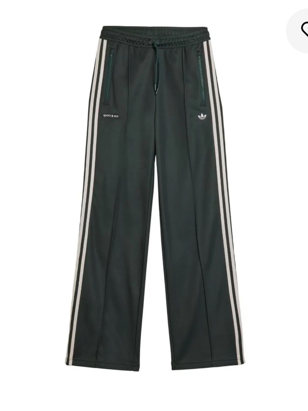 Sporty & Rich / Adidas collab Dark Green Track Pants— Medium